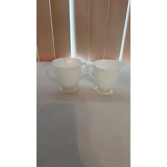 Macbeth White depression Class Monax Sugar & Creamer Set American Sweetheart - Picture 7 of 7